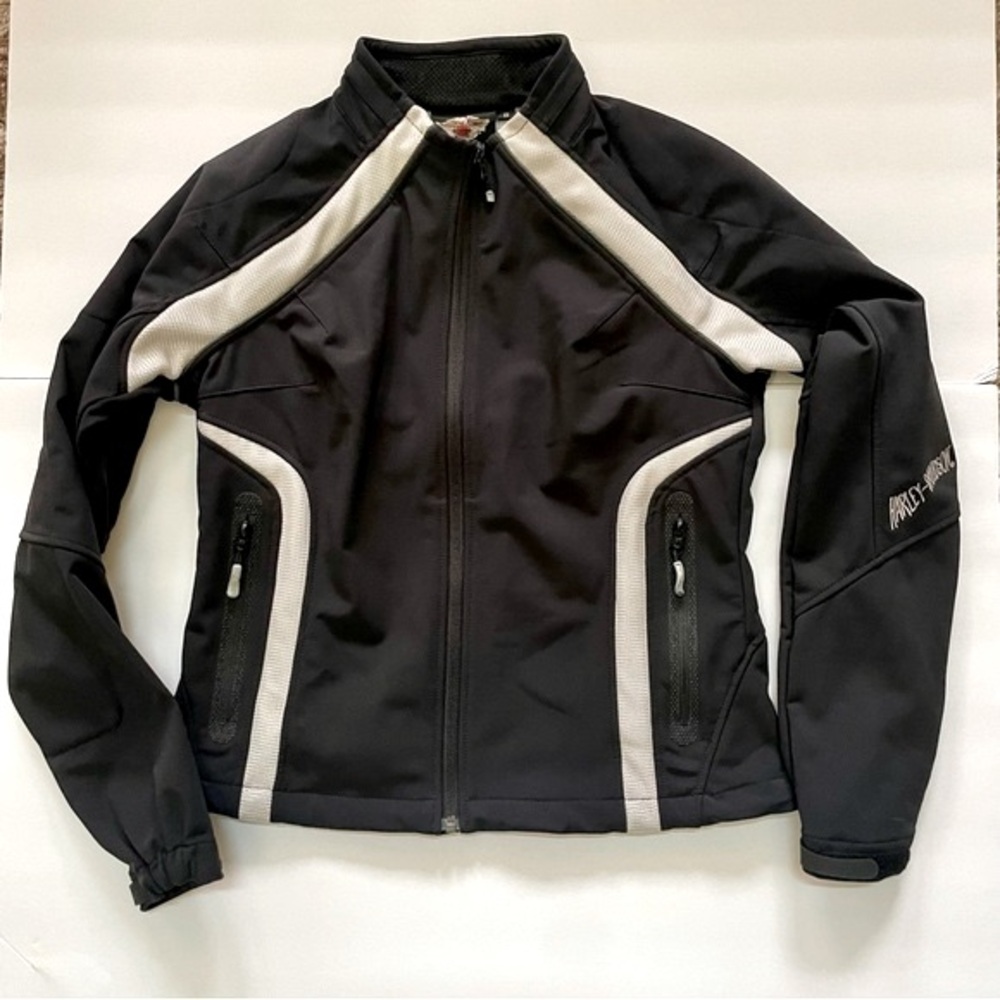 Harley Davidson Soft Shell Black Skull Logo Wind Shield Jacket 
Size S